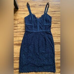 Express, Intricate & Unique Eyelash Lace Dress, Size 2, Black